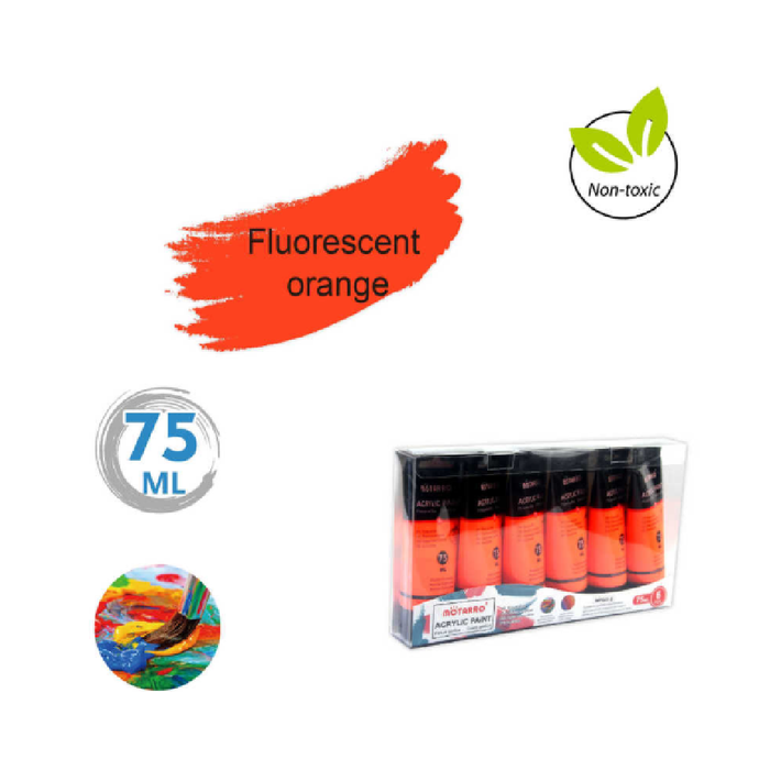 Acrylic Paint Fluorescent Orange 75ml