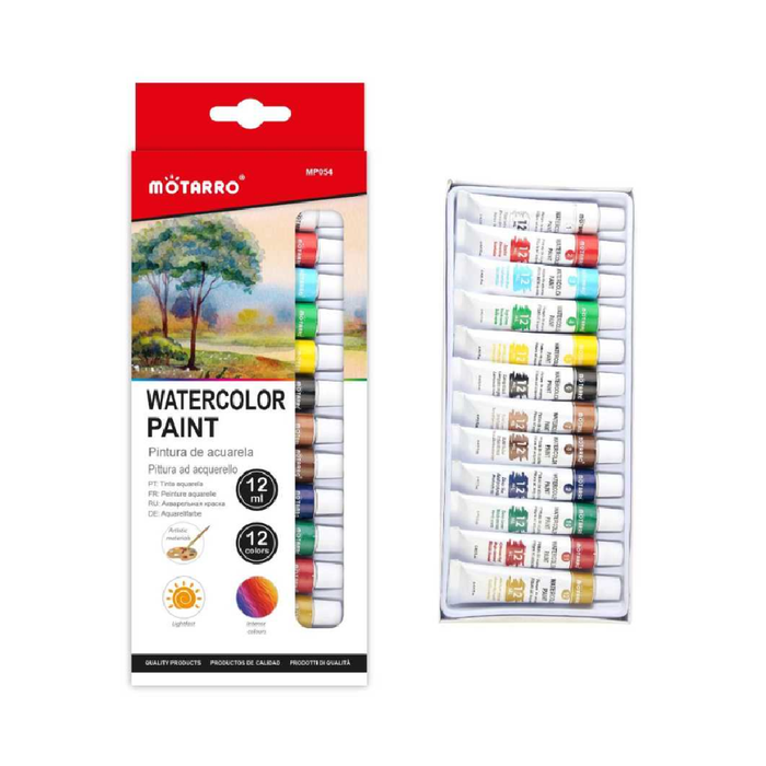 Set of 12 Watercolor Paint 12ml