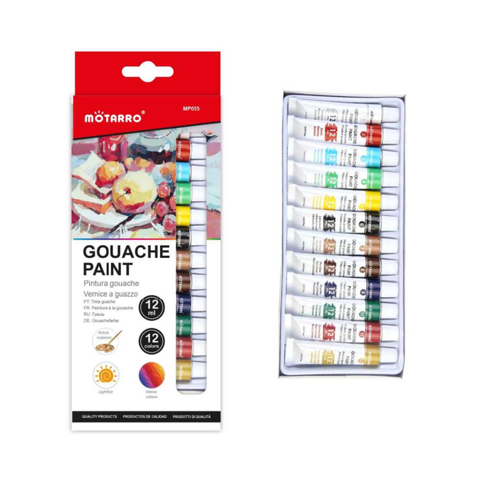 Set of 12 Gouache Paint Set 12ml