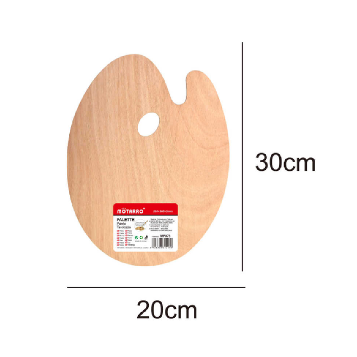 Wooden Oval Palette 20 × 30cm × 3