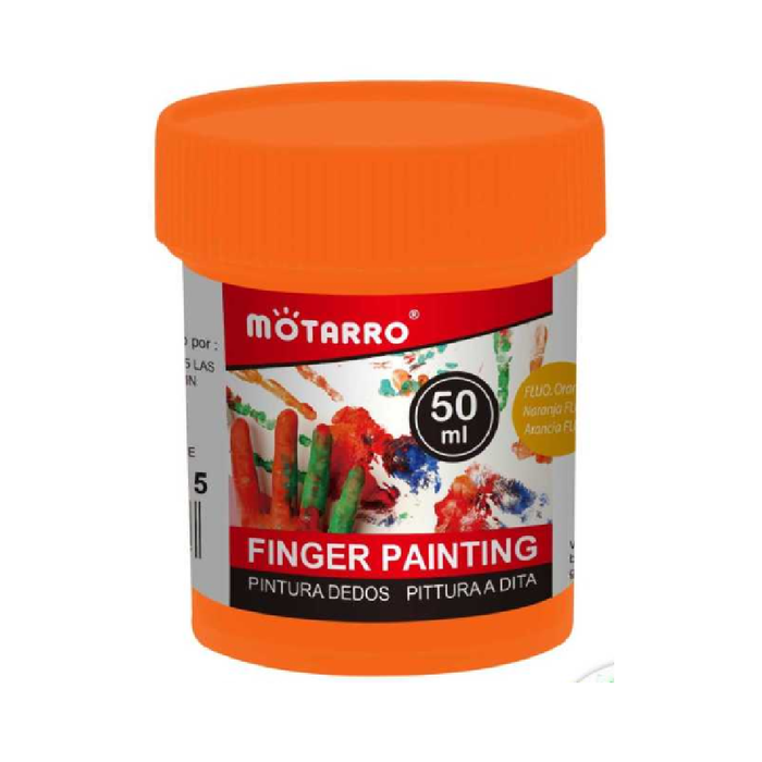 Washable Fingerpaint 50ml 6pcs Fluoro Orange