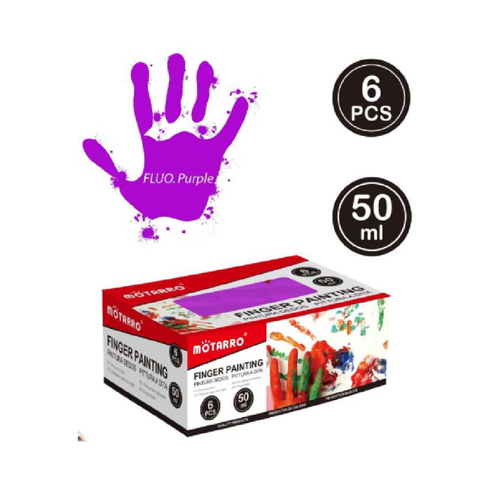 Washable Fingerpaint 50ml 6pcs Fluoro Purple
