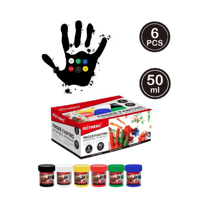 Washable Fingerpaint 50ml 6pcs Assorted Color