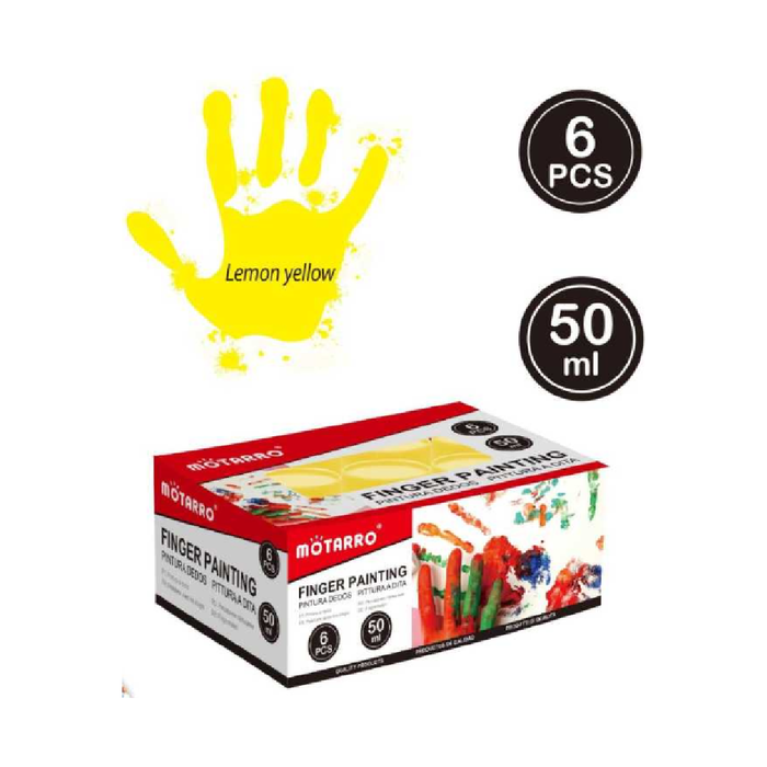 Washable Fingerpaint 50ml 6pcs Lemon