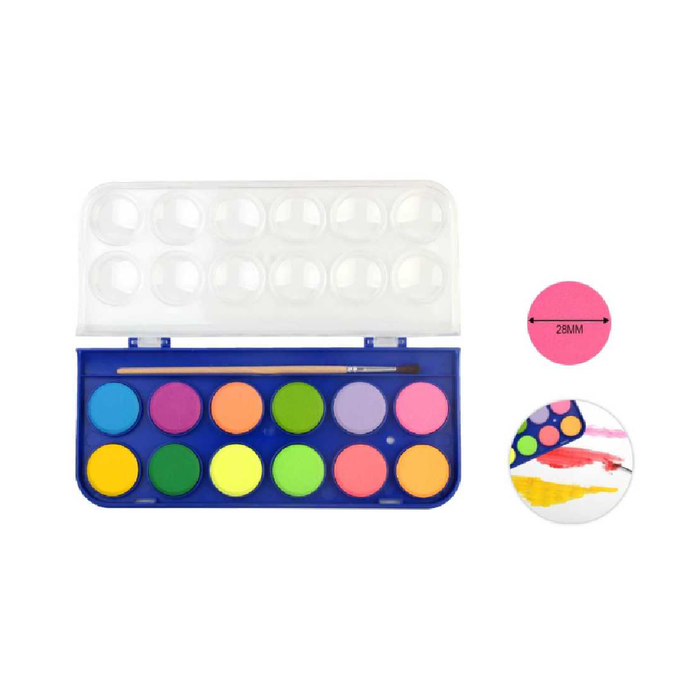 Set of 12 Watercolor Set 8Pastel+4Fluoro