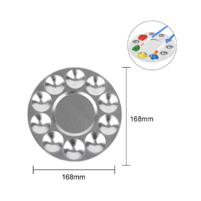 10-Grids Painting Palette with 2 Brushes