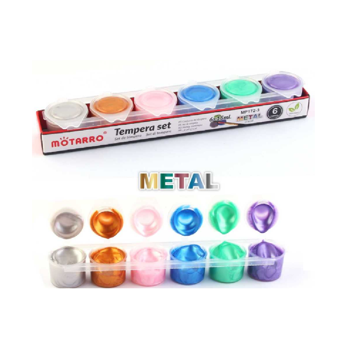 Tempera Set of 6 Metal 15ml