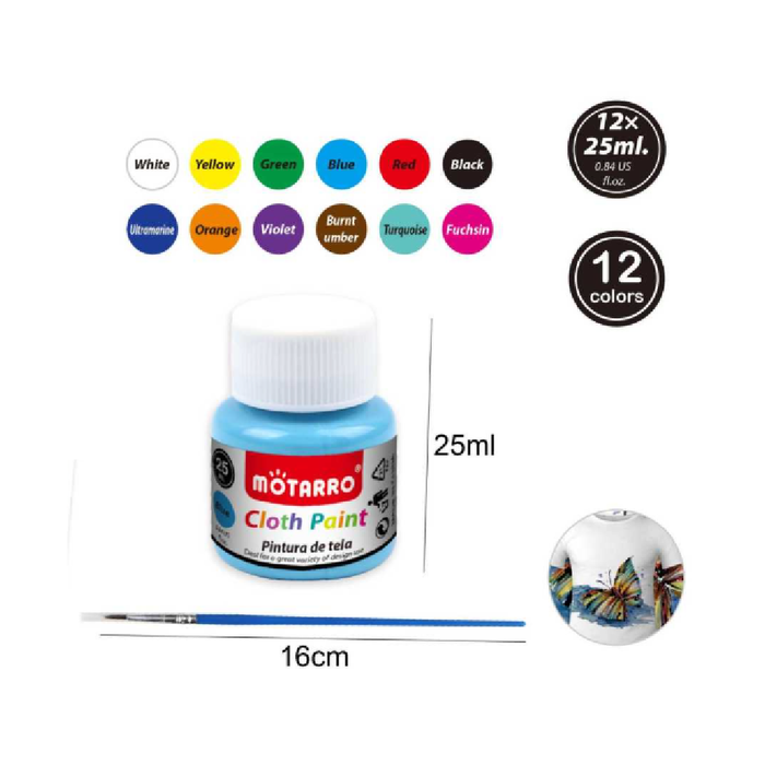 Cloth Paint 12pcs × 25ml