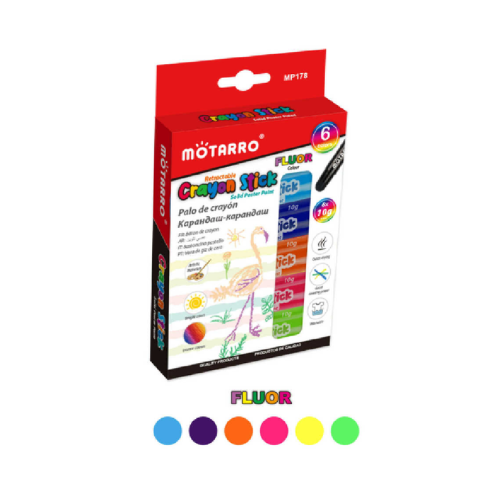 Crayon Sticks Set of 6 10g Fluorescent