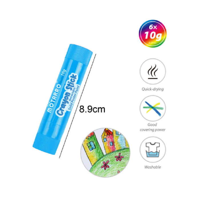 Crayon Sticks Set of 6 10g Fluorescent