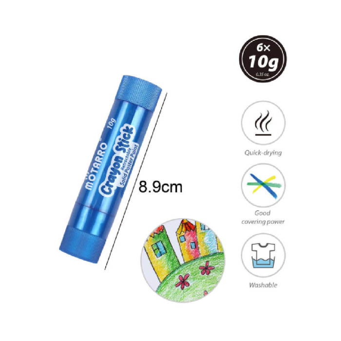 Crayon Sticks Set of 6 10g Metalic