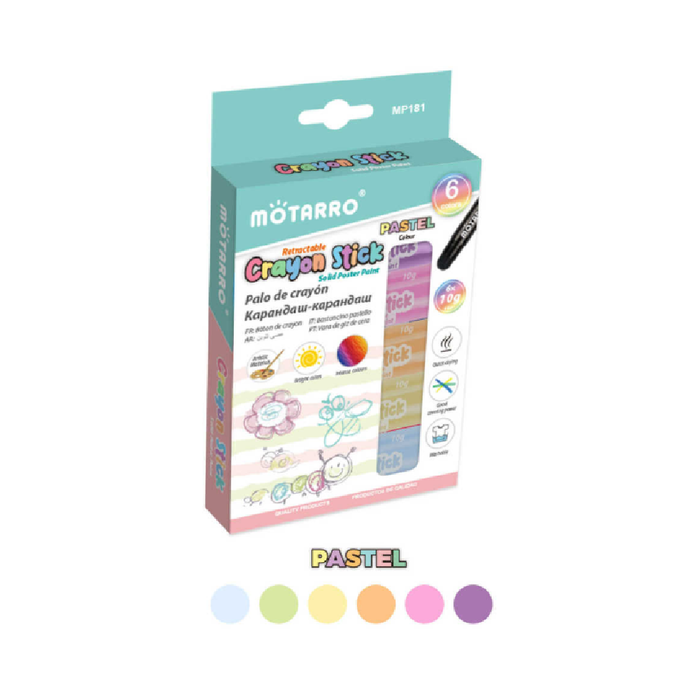 Crayon Sticks Set of 6 10g Pastel