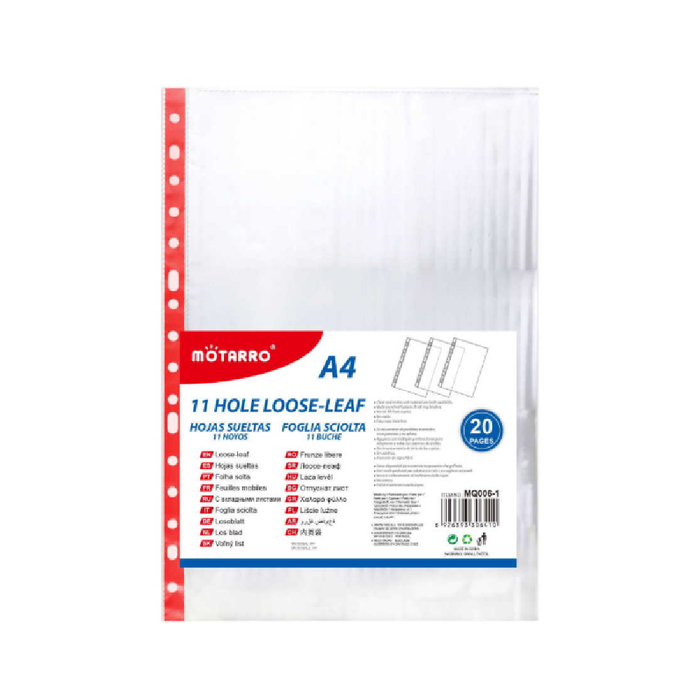 A4 Sheet Protector Red Color Spine 20pcs