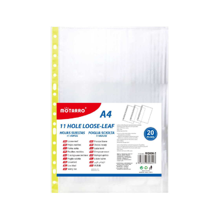 A4 Sheet Protector Yellow Color Spine 20pcs