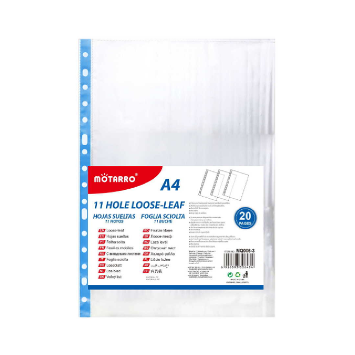 A4 Sheet Protector Blue Color Spine 20pcs