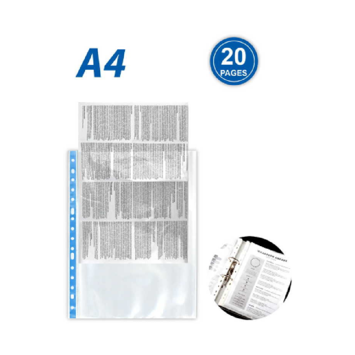 A4 Sheet Protector Blue Color Spine 20pcs
