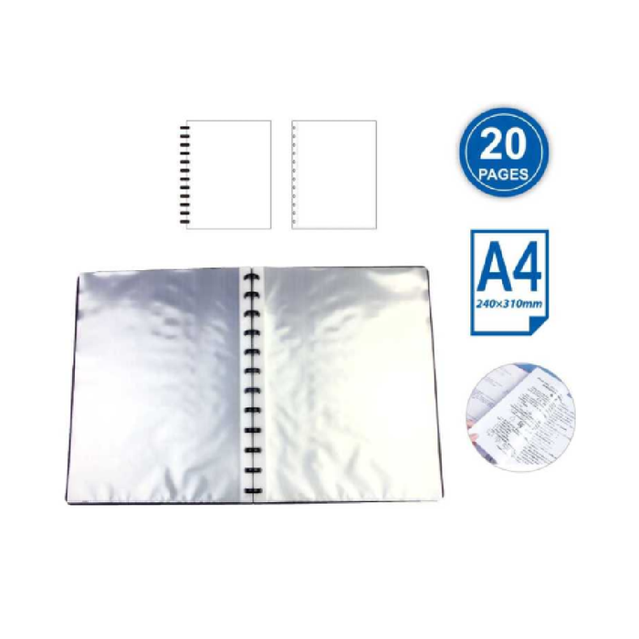A4 Refillable Display Book 20 Pockets