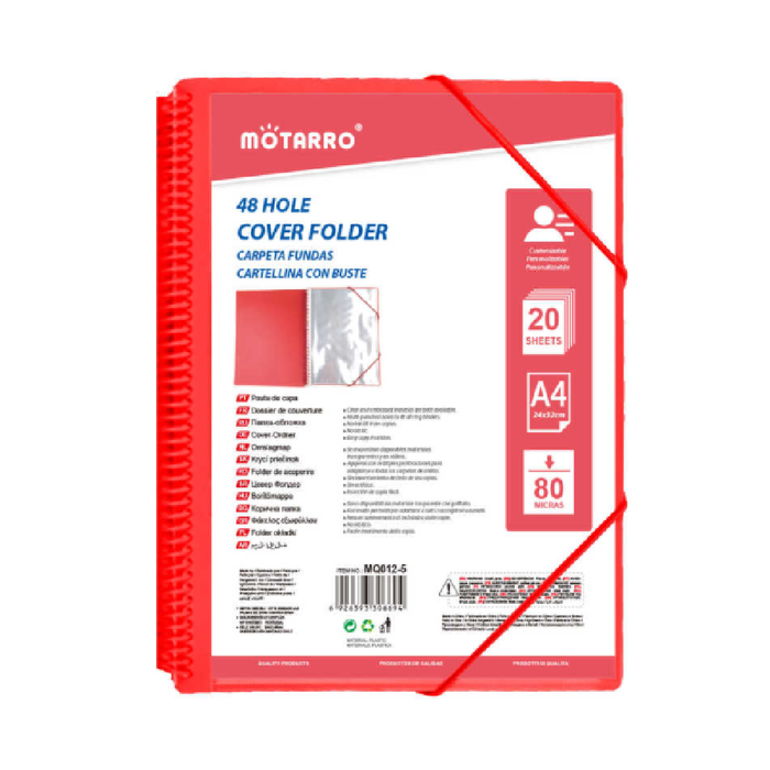 A4 Display Book 20 Pockets Red