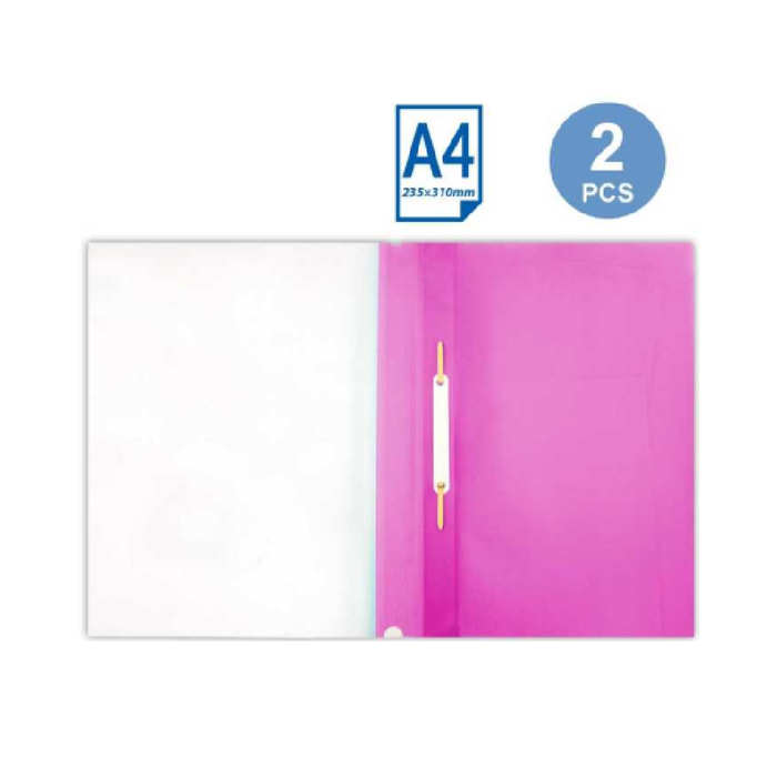 A4 Lateral File with File Fastener Pink 2pcs