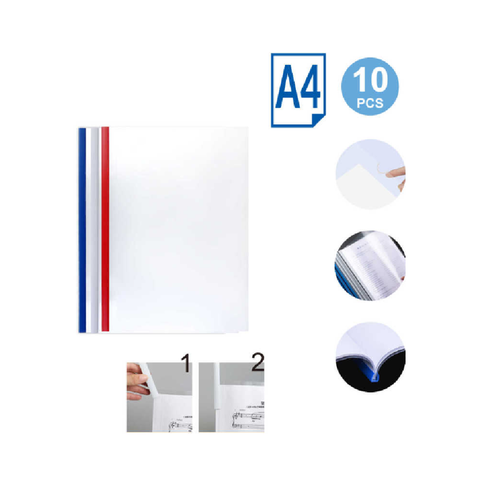 A4 Clamp File Assorted 10pcs