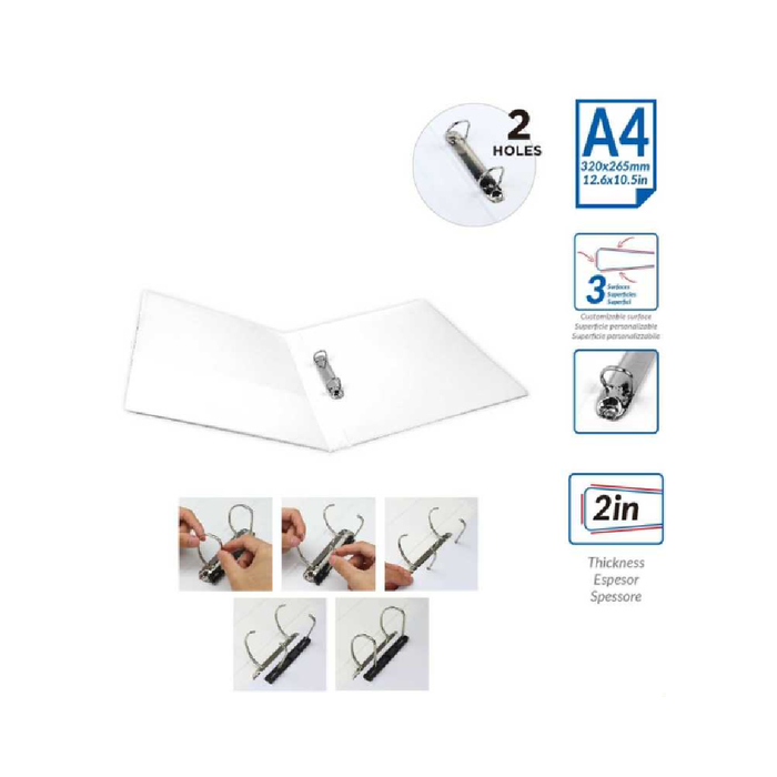 A4 2D-Ring Insert Binder 2 in White