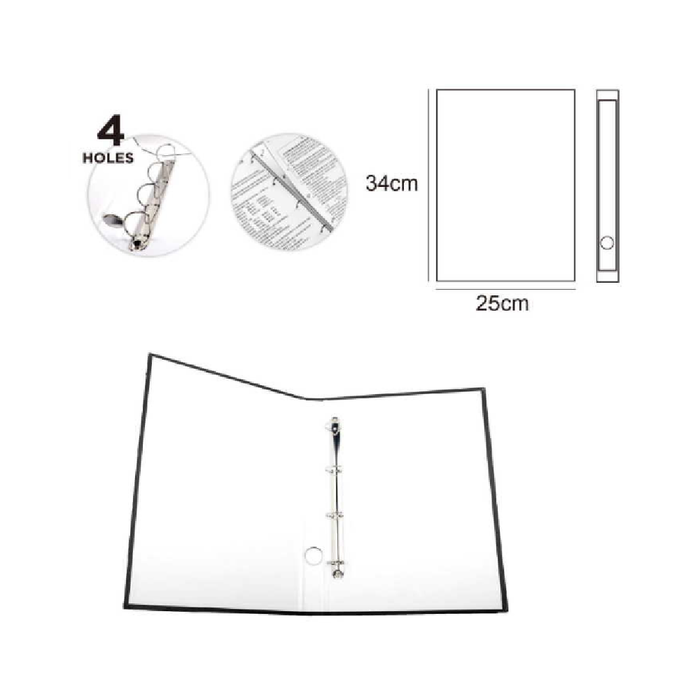A4 4D-Ring Insert Binder Black
