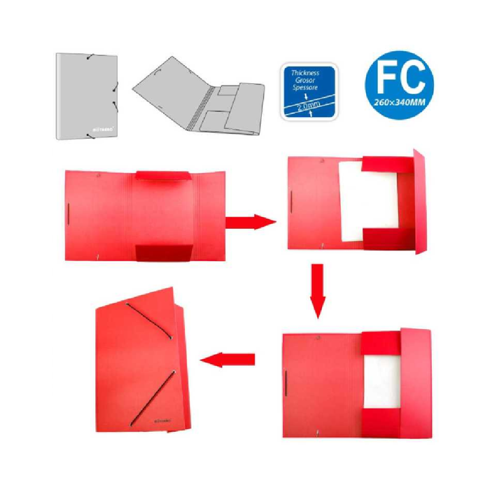 FC Document Box Elastic 260 × 340Red