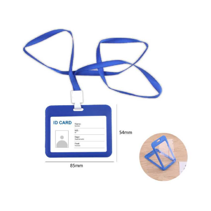 ID Card Cover with Lanyard 85 × 54 Blue