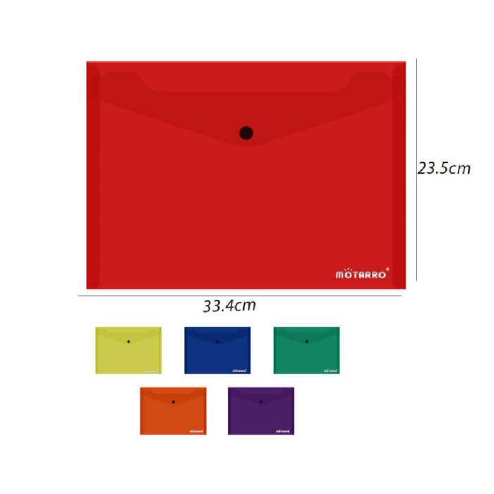 A4 Document Wallet Assorted Clear Colors