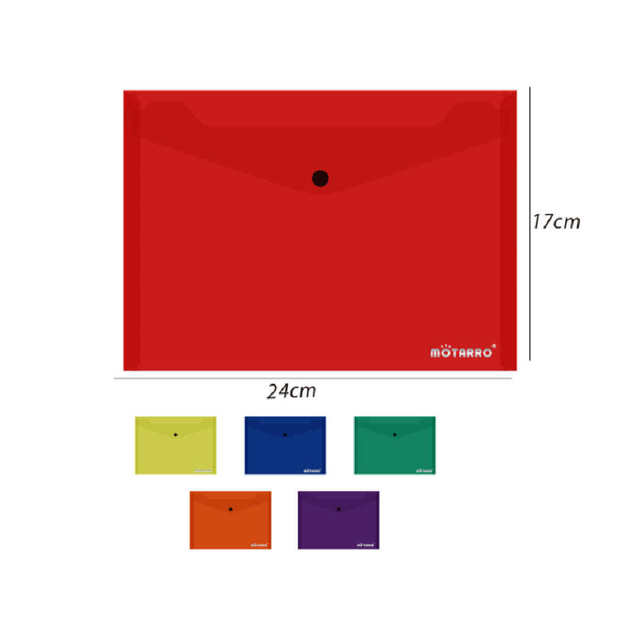 A5 Document Wallet Assorted Clear Colors