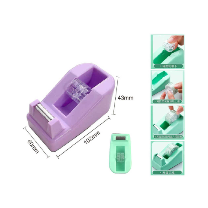 Tape Dispenser with Tape 60 × 102 × 43Pastel Green/Pink/Purple