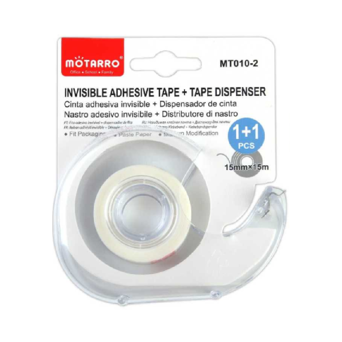 Invisible Adhesive Tape & Dispenser 15× 15m 2pcs