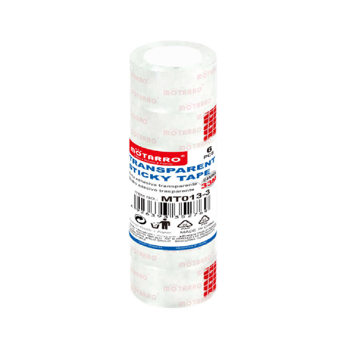 Clear Tape Pack 24x33m 6pcs