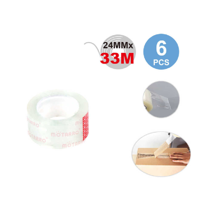 Clear Tape Pack 24x33m 6pcs