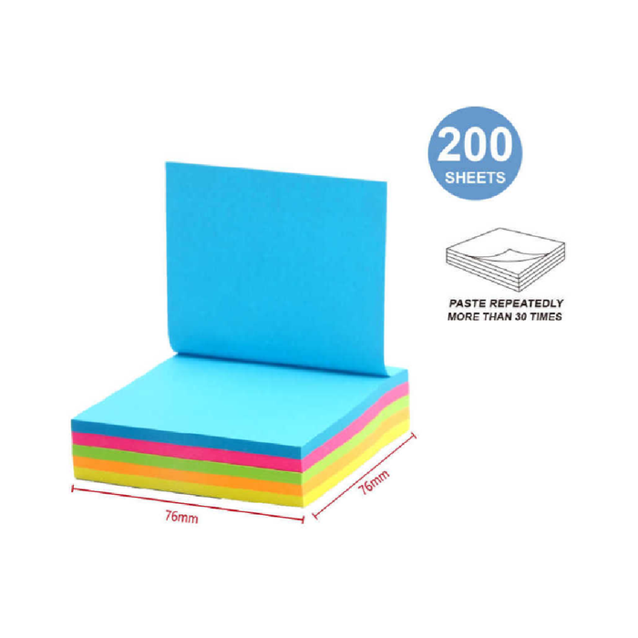 Sticky Notes 76 × 76200pcs 5 Fluoro Color Mixed