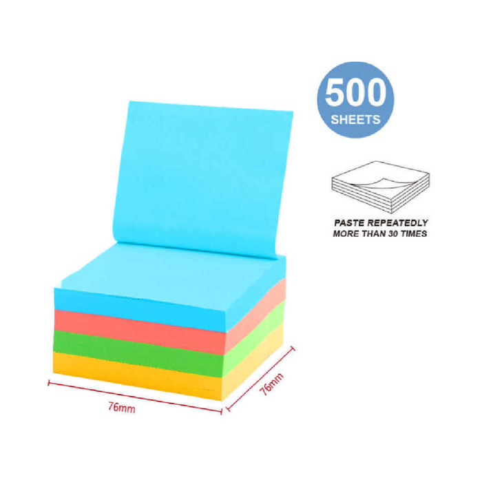 Sticky Notes 76 × 76500pcs 5 Fluoro Color Mixed