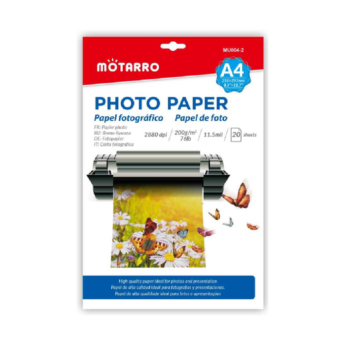 A4 Glossy Photo Paper 
200g 20sheets