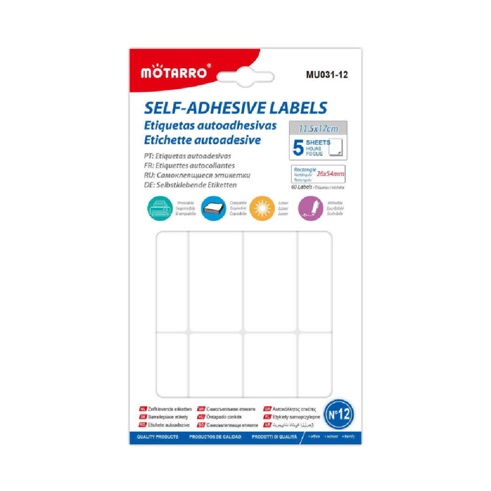 Self-Adhesive Labels Rectangle 26 × 545pcs