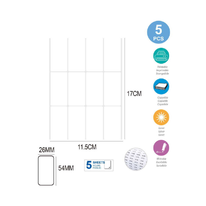 Self-Adhesive Labels Rectangle 26 × 545pcs