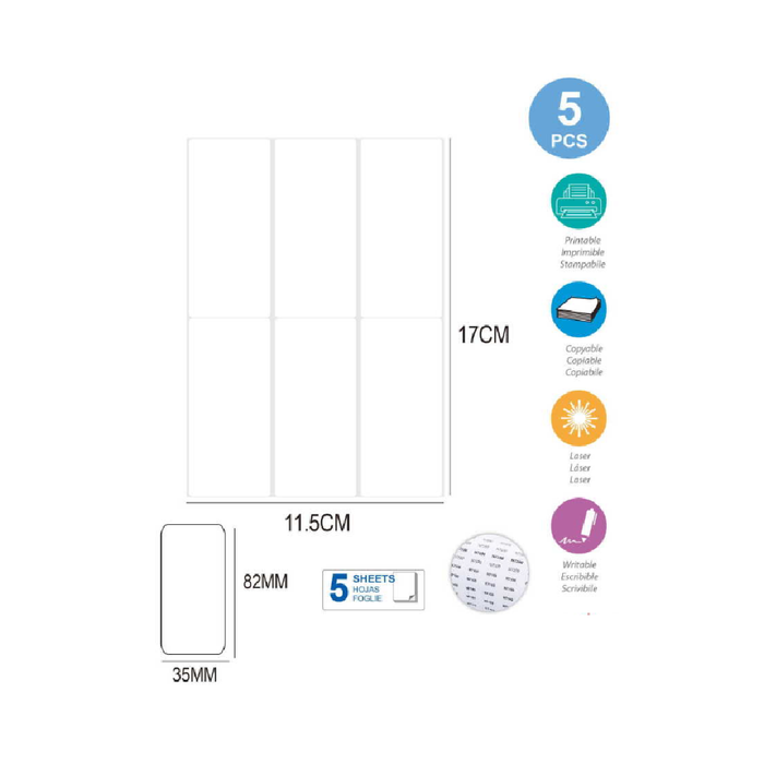 Self-Adhesive Labels Rectangle 35 × 825pcs