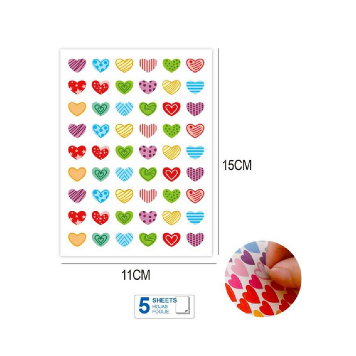 Labels Multi Color Heart 5pcs