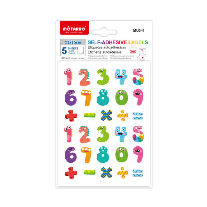 Sticky Labels Numbers 5pages