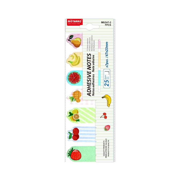 Adhesive Notes 7 Assorted Fruit Print 67 × 2325sheets