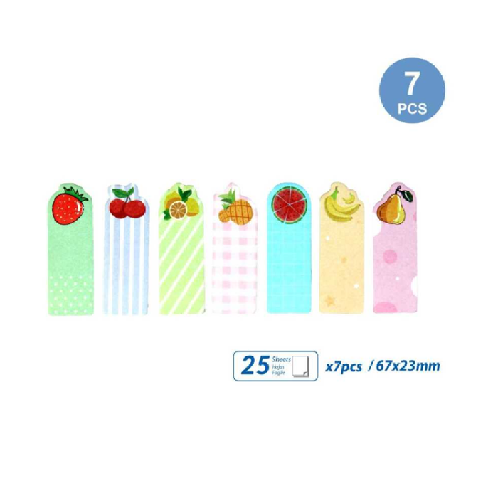 Adhesive Notes 7 Assorted Fruit Print 67 × 2325sheets
