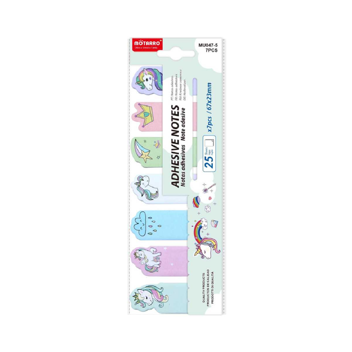 Adhesive Notes 7 Assorted Unicorn Print 67 × 2325sheets