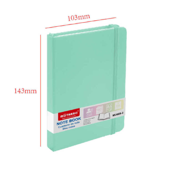 A6 Hard Cover Notebook 80g 100pages Colored