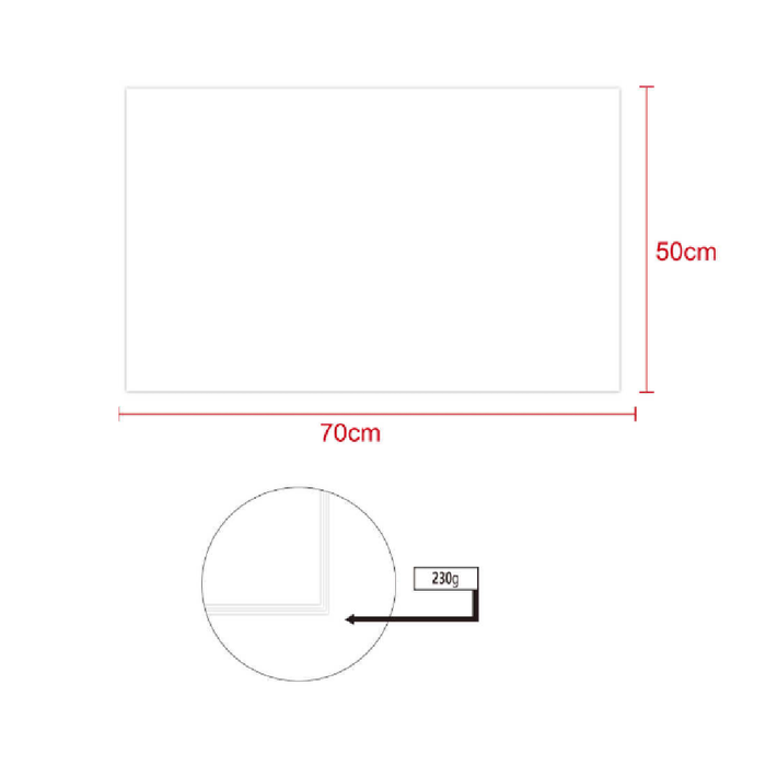 Color Card Board 50 × 70cm 230g 25pcs White