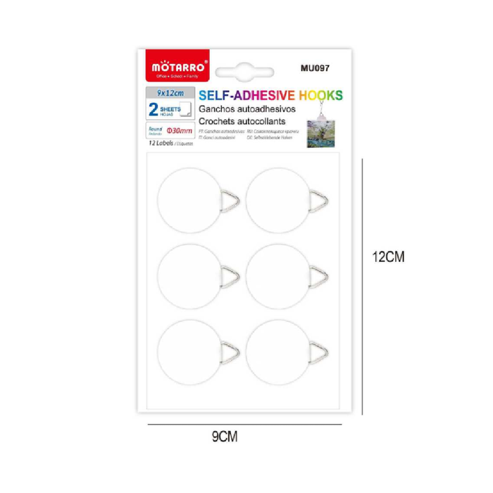 Self-Adhesive Hook Round 30mm 2pcs