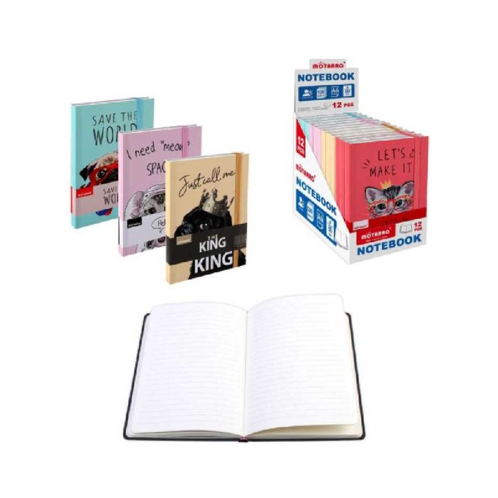 A6 Notebook 4 Assorted Pet 80g 100page