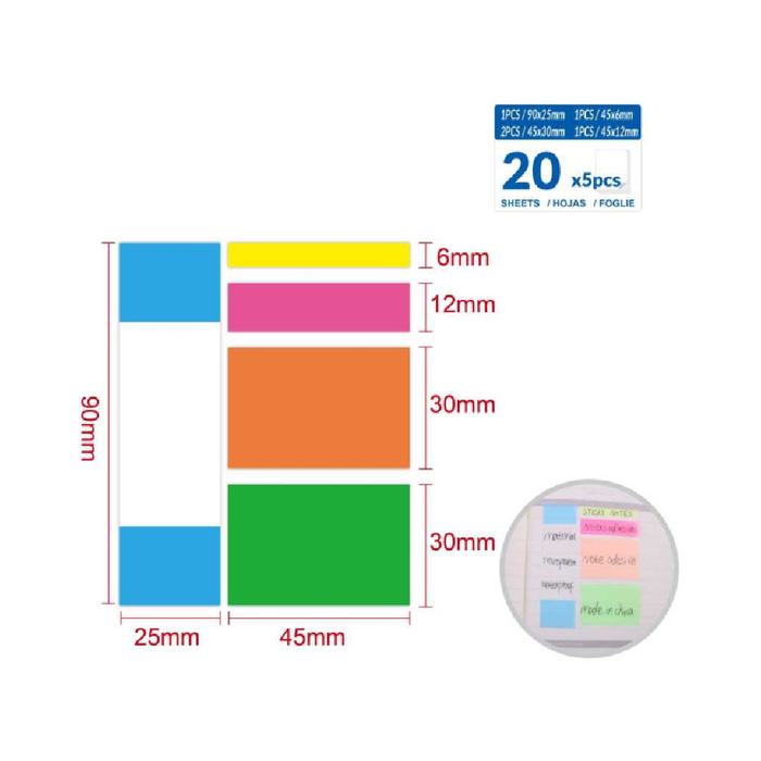 Sticky Notes Assorted 20pages